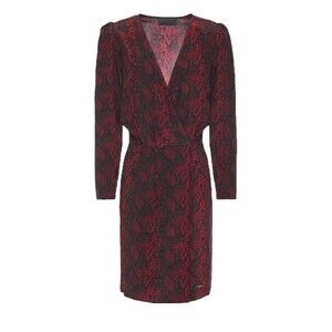 Nili Lotan Pamela Snakeskin Print Red Dress size Small